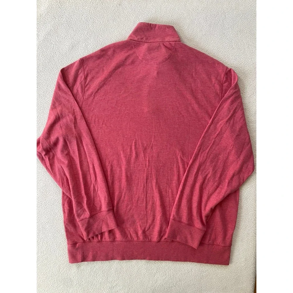 Polo Ralph Lauren Mens XL Pullover Orange Heather Performance Quarter Zip Salmon
